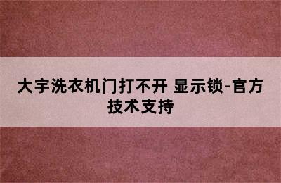 大宇洗衣机门打不开 显示锁-官方技术支持